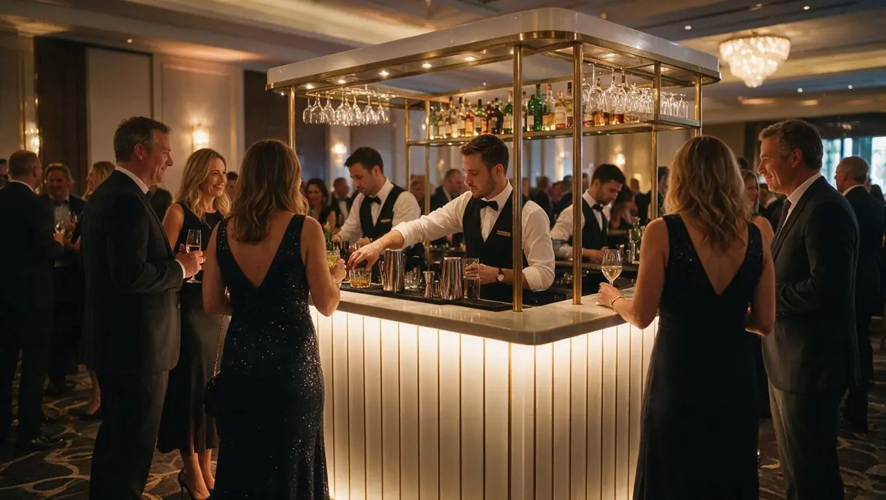 Bartenders serving guests at an elegant corporate cocktail function in Johannesburg